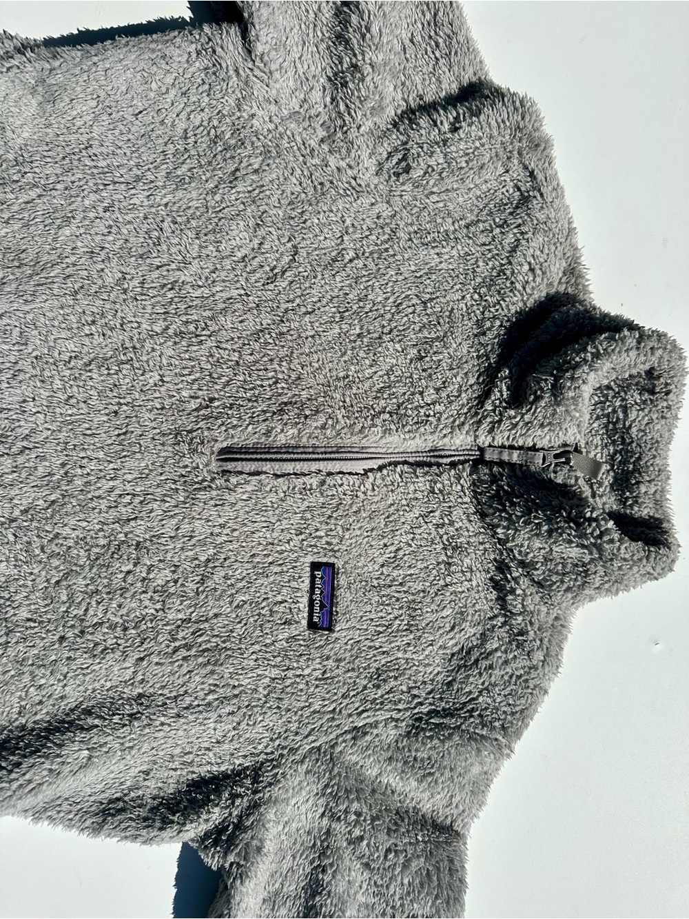 Patagonia Women’s Light Gray Plush Half-Zip Fleece Pullover, XL - Picture 3 of 10